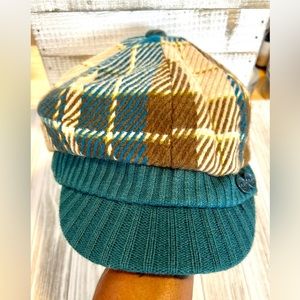 Tan, green and brown plaid cadet hat RN#54976